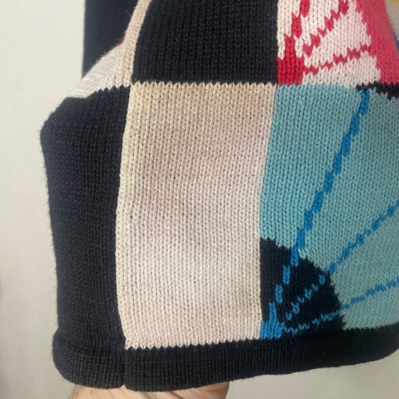 Vtg 90s Susan Bristol Embroidery Cardigan Sweater Womens Size M Colorful Patchwo - Picture 11 of 15